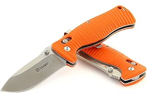 Ganzo Nóż G720 kolor uchwytu: pomarańczowy - długość ostrza: 9 cm - rodzaj zamknięcia: G-Lock - stal ostrza: stal nierdzewna 440C