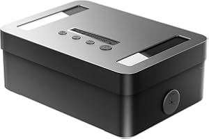 STARSIKI Metal Time Lock Storage Box, Phone Timed Locked Box with Timer, Electronic Locking Container, USB C Charge, Audio Prompt, Self-Discipline Gift Time Safe to 365 Days for Cellphone/Medication