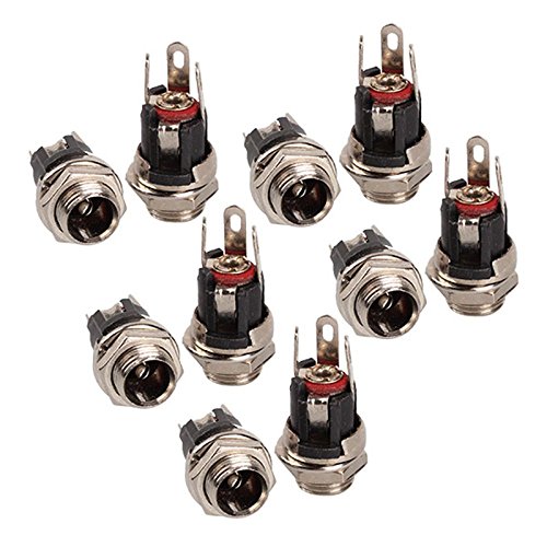Hrph 10pcs DC Netzsteckdose Weibliche Ladegerät Power Socket 3 Pin DIP DC-025M Pin 5,5 mm x 2,1 mm
