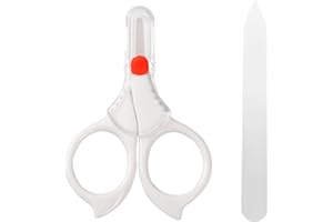 luoshaPUCY Set Manicure Neonati con Lima, Forbici per Unghie per Bambini, Sicuro, Facile da Usare(Bianco)