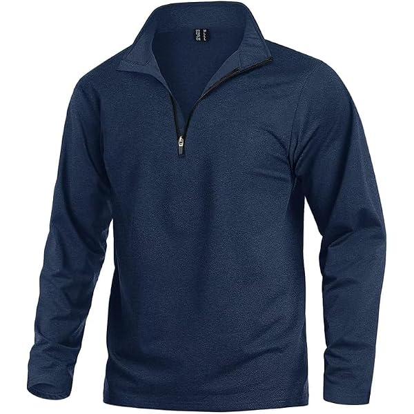 Maglione pile uomo da lavo, mezza zip, collo alto, 100% poliestere