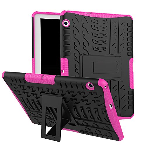 Skytar Funda para Huawei MediaPad T3 10,Hybrid Dura Layer Protección de Policarbonato Duro + TPU Silicona Protección Cover Carcasa para Huawei MediaPad T3 10 de 9,6 Pulgadas Tablet Funda,Hot Rosa
