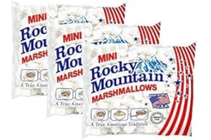 Rocky Mountain Mini Marshmallows, extra kleine, traditionell amerikanische Süßigkeiten aus Schaumzucker zum Grillen, Backen und Kochen, 3 x 150g