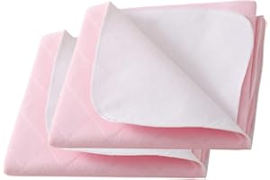 ‎BEEDSOOTH Beedsooth 2er Set Wiederverwendbar Bettunterlage 70×90cm, Wasserdicht und Absorbierend Betteinlagen Waschbare, Schutzunterlage für Kinder oder Erwachsene, Rosa