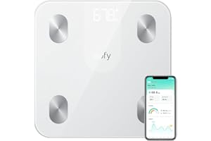eufy by Anker Smart Scale A1 Compact Digital Scale with Bluetooth, with 12 Measurements, Weight/Body Fat/BMI, Fitness Body Composition Analysis, lbs/kg -White