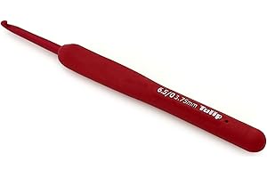 Frida's Wollhaus Tulip Etimo Red Crochet avec poignée confortable, pointe lisse adhérente, 15 tailles (3,75)