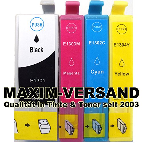 4x Reinigungspatronen für Epson T1301, T1302, T1303, T1304 kompatibel zu Epson B42WD BX525WD BX535WD SX525WD SX535WD BX630 BX635 BX925 BX935 WF525 WF630 WF3010 WF3520 BX935FWD SX525WD SX535WD SX620FW WF3010DW WF3520DWF