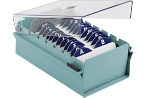 Acrimet Visitenkartenbox, Visitenkartenetui aus widerstandsfähigem Metall (Einschließlich Leitregister aus Karton A - Z mit 95mm breite x 68mm höhe) (Grün Farbe mit Kristallklarer Kunststoffdeckel)