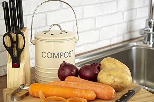 Premier Housewares Komposteimer mit Tragegriff, cremefarben - 8