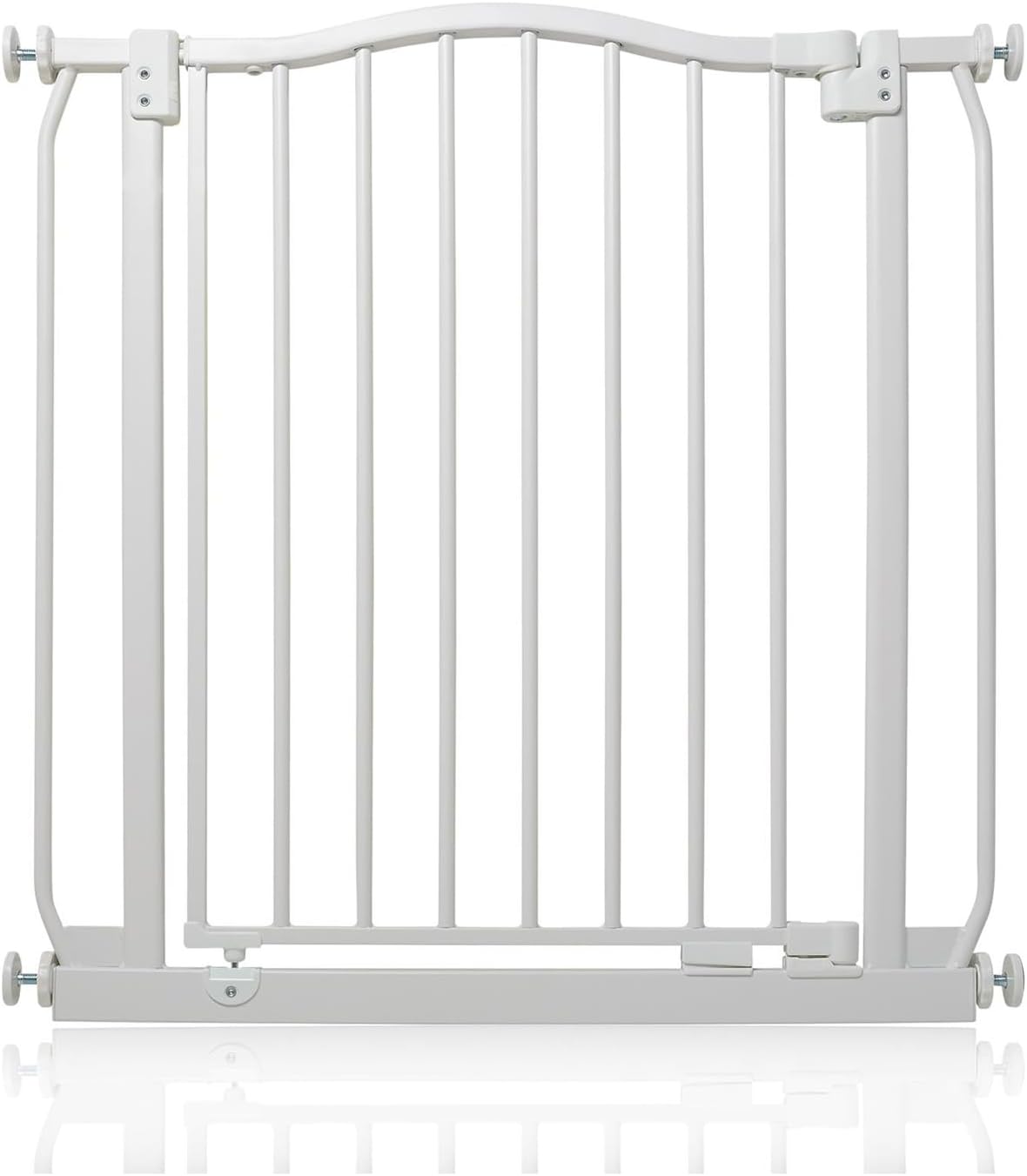Safetots Curved Top Safety Gate, 71cm - 80cm, Matt White, Pressure Fit Stair Gate, Baby Gate for Doors Hallways and Spaces, Safety Barrier, Easy Installation