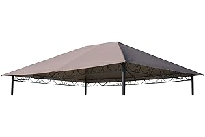 QUICK STAR Ersatzdach 3x4m Stil Pavillon Taupe Ersatzplane Ersatzbezug
