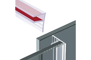 HYRYC Striscia di Tenuta per Porta Della Doccia 6mm Guarnizione Doccia Verticale Autoadesiva Guarnizioni Box Silicone Adatta a Vetri da 5mm 6mm di Spessore 200cm(F 6mm)