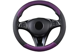 SFONIA Coprivolante Copri Sterzo per Auto Protezione Custodia Volante Cover in Pelle Artificiale Universale 37-38cm / 15" Antiscivolo Traspirante Durevole (Viola)