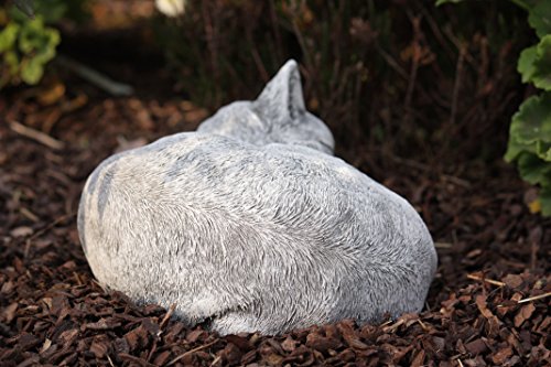 Steinfigur Katze schlafend frost- und wetterfest bis -30°C, massiver Steinguss - 6