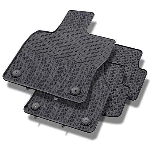 Mossa Tapis de Sol Caoutchouc - Set de 4 Tapis de Pieds - Ajustement Parfait - Noire - 5902538448710