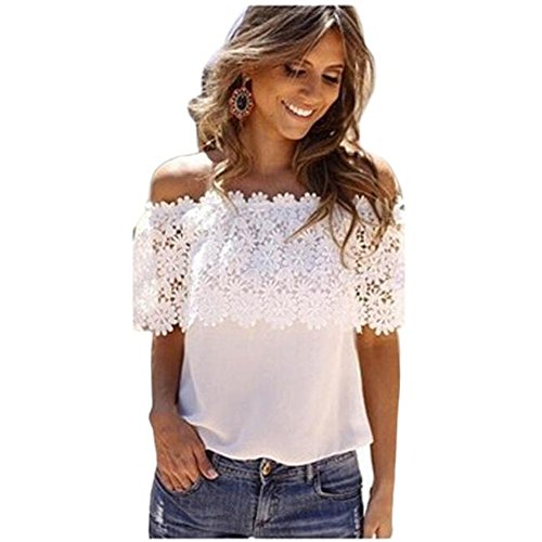 Internet Damen Tops Schulterfrei Casual Hemd