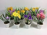 12 Stück Kunstblumen im Keramiktopf - Modelle sortiert