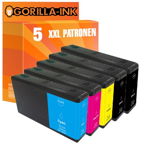 Gorilla-Ink® 5x Druckerpatrone XXL GI7901-GI7904 GI7911-GI7914 kompatibel für Epson WorkForce Pro WF-5600 Series WF-5620 DWF WF-5690 DWF