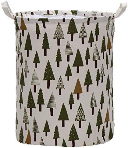 Folding Cylindric Waterproof Coating Canvas Fabric Laundry Hamper Storage Basket with Drawstring Cover