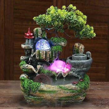 Fontaine D'intérieur Pajoma 25cm - Polyrésine Avec Pompe à Eau