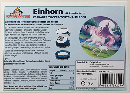 Tortenaufleger * FANTASY EINHORN * als Deko für Torten und Kuchen // Unicorn Kinder Geburtstag Kindergeburtstag Kinderparty Party - 2