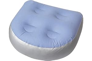 Dewocke Hot Tub Booster Seat, Soft Comfortable Spa Cushion Pad, with 4 Pcs Suction Cups, Inflatable Booster Seat, Inflatable Back Support Bath Spa Pad, for All Spas and Hot Tubs (Blue)