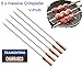 Produktbild 5er Set Grillspieß 75 cm 17 mm natur Edelstahl V-Profil mit Holzgriff 5-29810/130