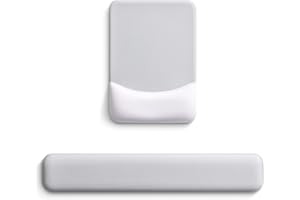 AOKSUNOVA Alfombrilla de ratón ergonómica con reposamuñecas, teclado de gel, reposamuñecas, color gris