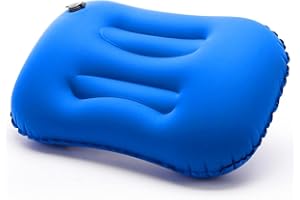 Pitasha Coussin Gonflable pour Dormi, Oreiller de Voyage Gonflable, Coussins de Voyage gonflables, Oreillers de Camping Plage Compressible Compact (Bleu)