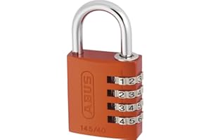 ABUS Combination Lock 145/40 Orange - Luggage Lock, Locker Lock and Much More. - Aluminium Padlock - Individually Adjustable Numerical Code - ABUS Security Level 4