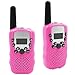 Produktbild COOJA 2er Walkie Talkie Funkgerät, Handfunkgerät Walki Talki Funkhandy für Kinder 3KM Reichweite 8 Kanäle VOX Taschenlampe Scan Funktion Gürtelclip mit LCD Display (1 Paar, Rosa)