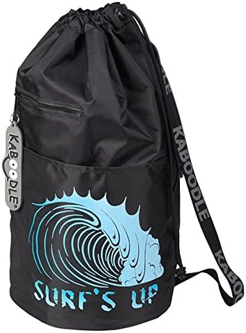 Kaboodle Childrens Swim & Sports Bag - Surf's Up Black & Aqua Blue