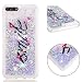 Produktbild HopMore Huawei Y6 2018 / Honor 7A Hülle Silikon Glitzer 3D Flüssig Transparent Motiv Muster Kreativ Lustig Schutzhülle Durchsichtig Handyhülle für Huawei Y6 2018 / Honor 7A Ultra Dünn Stoßfest Gummi Case Cover Slim Bumper - Lächeln
