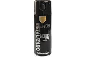 MORE FREE-Pintura Spray Metalizado Negro Brillo Multicolor Profesional 400ml Adecuado Metal Madera y Plástico Pack de 1 unidad