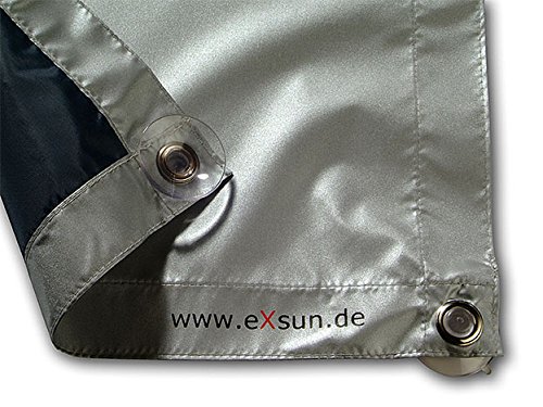 eXsun Sonnenschutz für Velux XY Dachfenster Rollo, Hitzeschutz, Verdunkelungsrollo – mit Krafthaftsaugern, kein Bohren – kein Nageln – kein Schrauben (Alle Typen! GGU, GGL, GPU, GPL, GHU, GHL, GTU, GTL, GXU, GXL, VU, VL, VKU) WICHTIG = Größe! Bitte auswählen!** Super einfach – der Sonnenschutz wird direkt auf die Glasscheibe – mit Krafthaftsauger – angebracht.. Komplett!! Alles dabei! * (Blau / Silber, P06 / 406) - 6