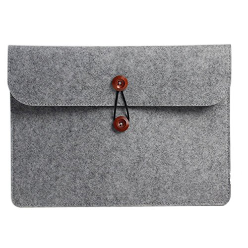 XGUO Button ShockProof MacBook Air iPad Pro 11.6-15.4 Zoll Filz Sleeve Hülle Ultrabook Laptop Tasche für Apple MacBook Air/ MacBook Pro und vieles mehr (11.6 Zoll, Grau)