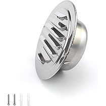 Griglia Di Ventilazione Rotonda In Acciaio Inox 100mm - Per Garage, Cucina, Armadi