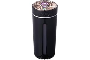 FIORKY Humidificateurs de voiture, diffuseur d'air de voiture, pulvérisateur à brume froide USB, humidificateurs de bureau avec lumières de nuit, 300 ml, mini humidificateur portable 30 dB diffuseur