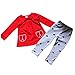 ROPALIA Baby Animal Print Red Cotton Long Sleeve Shirt +Beetle Pants Outfit Set