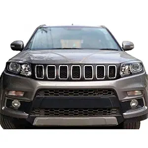 MODIFIED AUTOS Front Grill for Maruti Suzuki Vitara Brezza Jeep Compass Type(ABS Material Black with crome Rings in Middle).