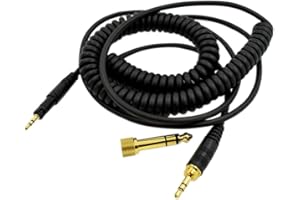Meijunter Kopfhörer Audio Kabel mit 6.35MM Adapter für Audio-Technica ATH-M50X M40X M70X - Aufgerollt Ersatz Verlängerungskabel Draht