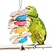 Produktbild Vogel Spielzeug,Dairyshop Haustier Vogel Papagei Parakeet Budgie Cockatiel Cage Chew Bites Swing Spielzeug Hanging Toy, Loofah + Cornflakes