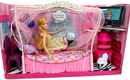 Brigamo 83072 - Princess Puppen Kleiderschrank inkl. Modepuppe und Kleider thumbnail