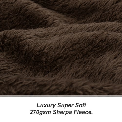 Genuine Snug Rug Luxury Decke Sherpa Werfen Warm Fleece Decke – Schokolade - 3