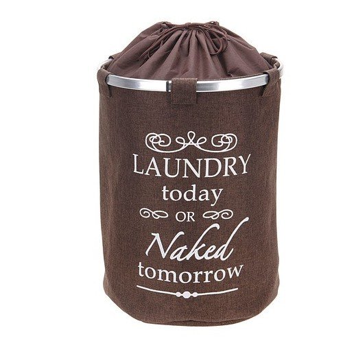 Wäschekorb 38X54 cm mit Aluminiumring dunkelbraun - 2