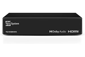 TELE SYSTEM Telesystem Receptor TDT Terrestre - Decodificador TDT HD, DVB-T/T2, H265 HEVC Main10, Resolución 10801i/p, 10 bits, HDMI, RF, USB, SCART, Compatible Dolby Digital, Búsqueda Automática
