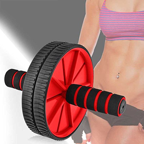 Rueda abdominal ab wheel abdominales roller gimnasio en casa con alfombra rojo