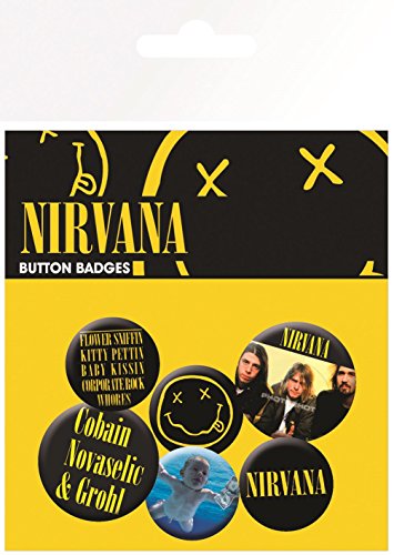 Preisvergleich Produktbild GB eye Button-Set Nirvana Smiley