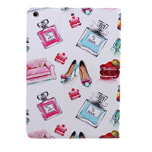 iPad Air Hülle, Deenor Bunt Painting und Stilvoll Brieftasche Tasche PU Leder Flip Protective Stand Tasche Schutzhülle Hülle für Apple iPad Air (2013 Version).[Perfume] - 3