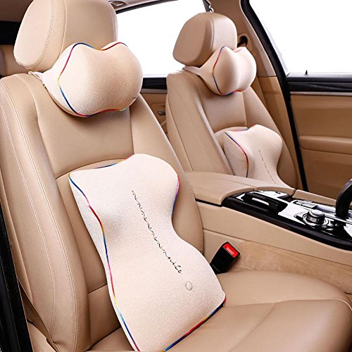 Preisvergleich Produktbild Taillenkissen / Kopfstütze HuanLeBao Arbeiten Sie neuestes ergonomisches Entwurfs-Nackenkissen-Sitzkissen für Auto / Haus / Büro um , White